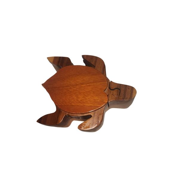 Handmade Other - HANDCRAFTED WOODEN TURTLE PUZZLE BOX